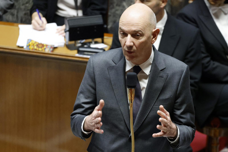 Roland Lescure à l'Assemblée nationale à Paris le 28 novembre 2023. ( AFP / LUDOVIC MARIN )