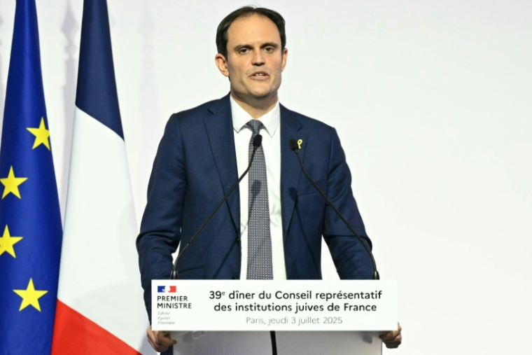 Le président du Conseil représentatif des institutions juives de France (Crif) Yonathan Arfi le 3 juillet 2025 à Paris ( AFP / Bertrand GUAY )
