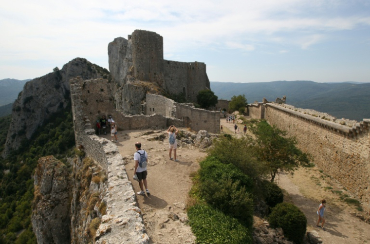 Le château de Peyrepertuse dans l'Aude, le 5 août 2015 ( AFP / RAYMOND ROIG )