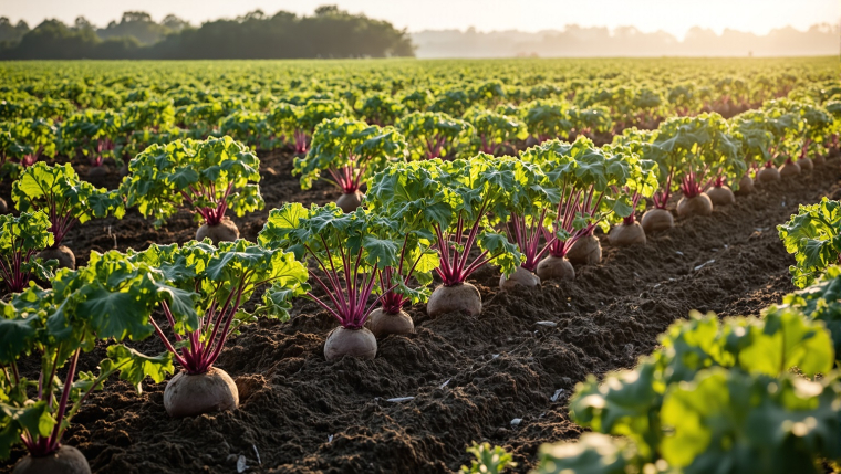 En 2024, 30% des betteraves ont été utilisés pour le sucre alimentaire. (crédit : Adobe Stock / photo générée par IA)
