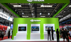 Le stand de Nvidia à l'Exposition internationale des chaînes d'approvisionnement de Chine à Pékin le 16 juillet 2025 ( AFP / Jade GAO )