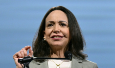 Maria Corina Machado à Houston, au Texas, le 24 mars 2026 ( AFP / RONALDO SCHEMIDT )
