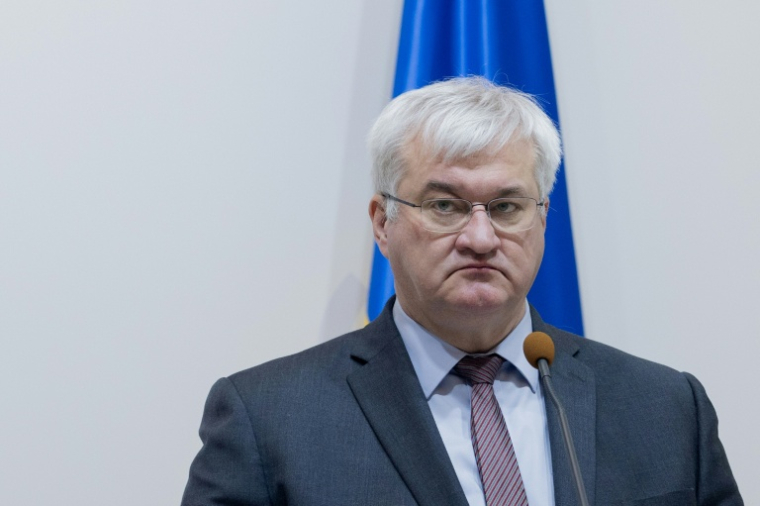 Le ministre ukrainien des Affaires étrangères, Andriï Sybiga, le 25 février 2026 à Kiev ( AFP / Tetiana DZHAFAROVA )