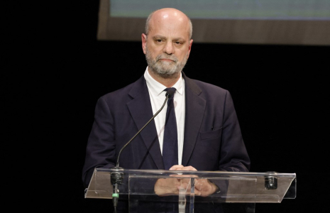 Jean-Michel Blanquer à Paris, le 3 juin 2024. ( AFP / GEOFFROY VAN DER HASSELT )
