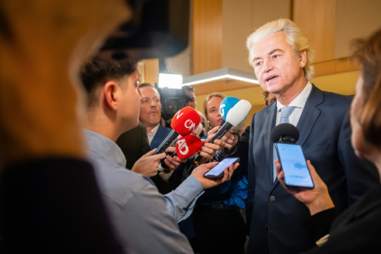 Le dirigeant d'extrême droite Geert Wilders réagit aux législatives le 29 octobre 2025 à La Haye  ( ANP / Sem van der Wal )