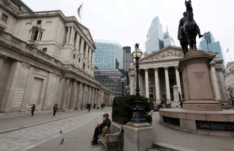 La Banque d'Angleterre à Londres, au Royaume-Uni.