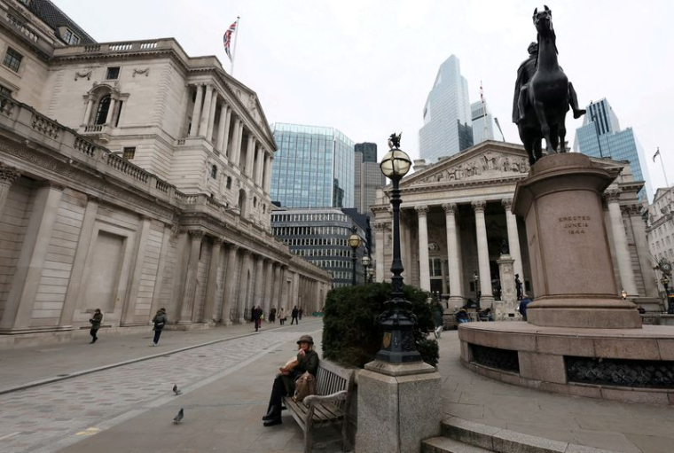 La Banque d'Angleterre à Londres, au Royaume-Uni.