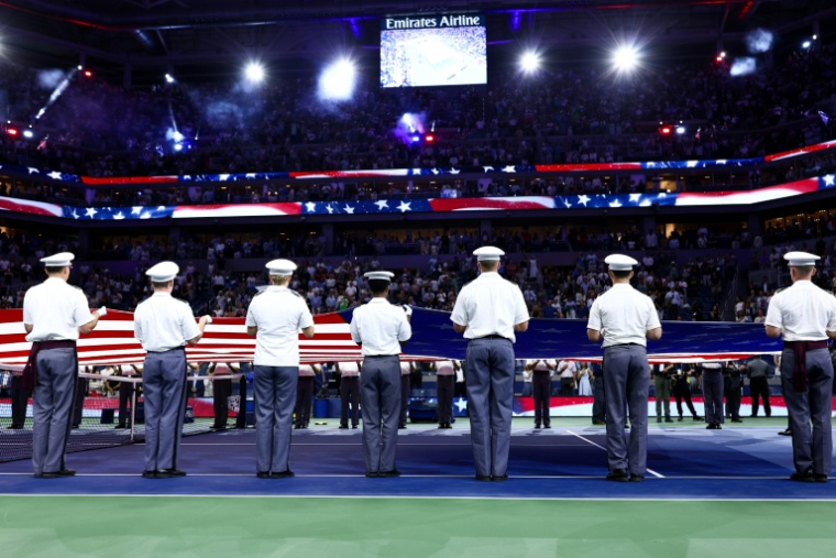Un hommage aux victimes du 11-septembre le 11 septembre 2026 lors de l'US Open ( AFP / CHARLY TRIBALLEAU )