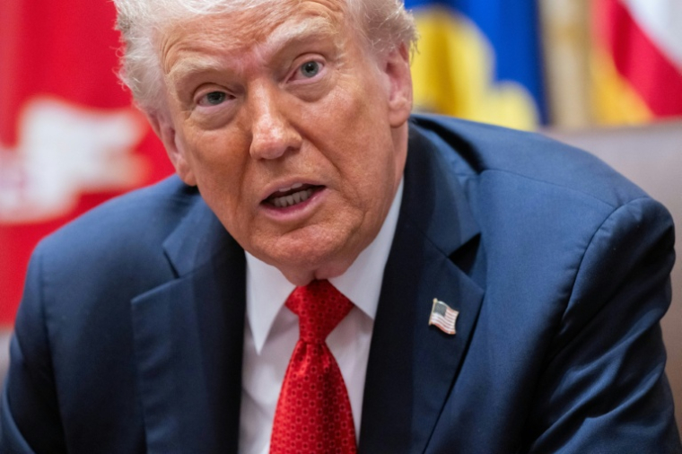 Le président américain Donald Trump lors d'une rencontre avec le Premier ministre australien Anthony Albanese à la Maison Blanche, le 20 octobre 2025 à Washington ( AFP / SAUL LOEB )