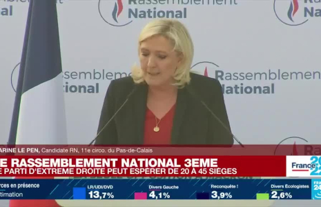 Législatives : Le Pen juge "possible d'envoyer un groupe très important" du RN à l'Assemblée