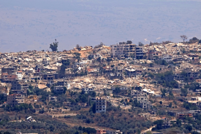 Des maisons détruites dans le village frontalier de Khiam, le 13 juillet 2026 au Liban ( AFP / - )
