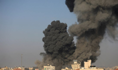 Vue de Gaza après une frappe israélienne