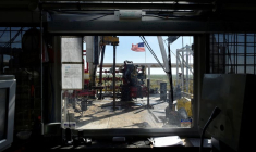 Le plancher des opérations d'une plate-forme de forage à Oasis Petroleum