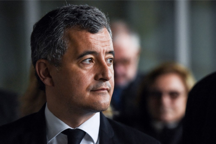 Gerald Darmanin, ministre de l'intérieur, lors de l'inauguration d'une nouvelle préfecture à Rennes le 12 février 2024  ( AFP / SEBASTIEN SALOM-GOMIS )