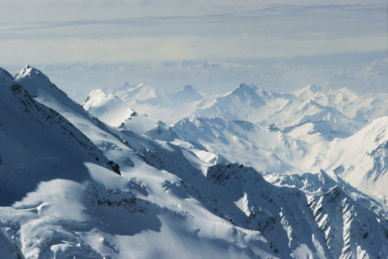 Vue du dôme du Goûter, dans le massif du Mont-Blanc, le 14 avril 1979 à Chamonix, en Haute-Savoie ( AFP / Derrick CEYRAC )