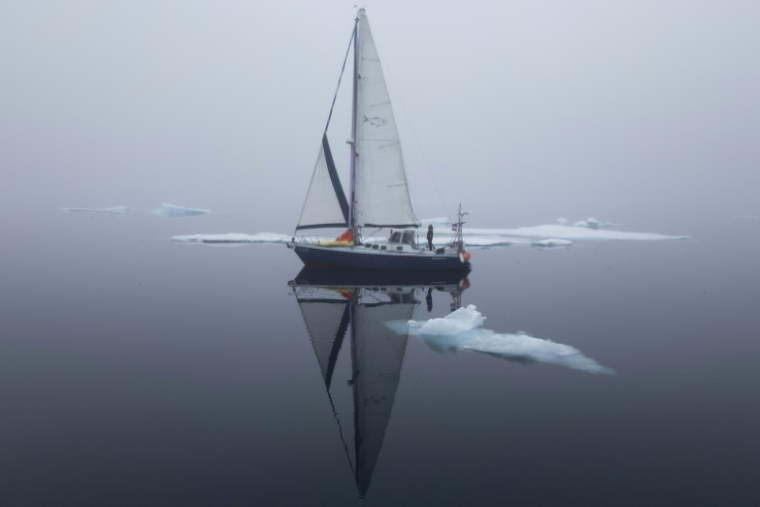 Photo réalisée le 28 août 2025 et fournie par Tamara Klink de son odyssée en Arctique sur son bateau Sardinha 2 dans la région du Nunavut, au Canada ( Courtesy of Tamara Klink / Tamara KLINK )