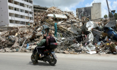 Un immeuble détruit à  Nabatieh, dans le sud du Liban, le 20 avril 2026 ( AFP / MAHMOUD ZAYYAT )