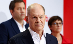 Olaf Scholz lors d'une conférence de presse à Berlin