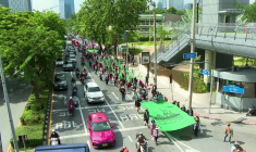 Manifestation à Bangkok en marge des réunions du FMI et de la Banque mondiale