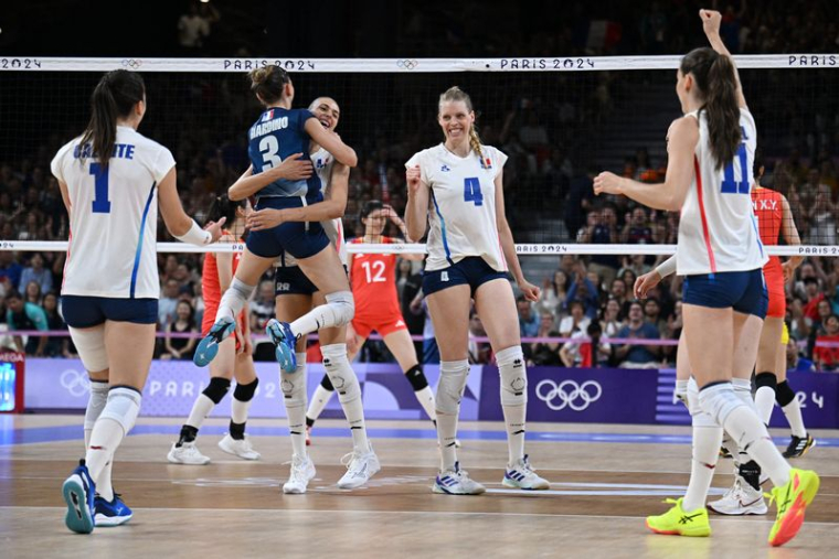 Amélie Rotar et Amandine Giardino de l'équipe de France féminine de volley-ball