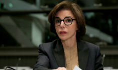 La ministre de la Culture Rachida Dati avant le début de son audition par la commission d'enquête parlementaire sur l'audiovisuel public, le 5 février 2026à Paris ( AFP / Thomas SAMSON )