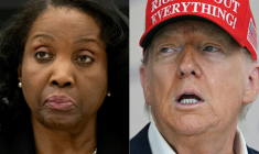 Photomontage de Lisa Cook et Donald Trump. ( AFP / SAUL LOEB )