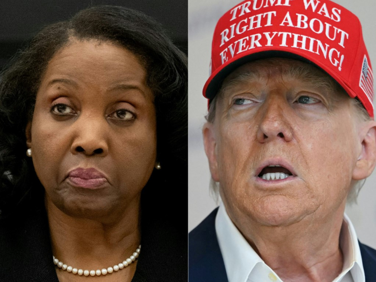 Photomontage de Lisa Cook et Donald Trump. ( AFP / SAUL LOEB )