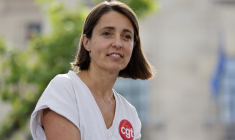 Sophie Binet à Montreuil, le 17 juin 2024. ( AFP / LUDOVIC MARIN )
