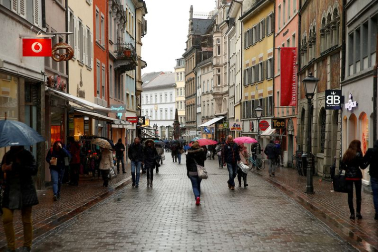 Une rue commerçante de Constance, en Allemagne.