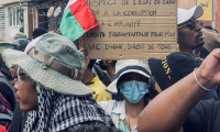 Manifestation contre les coupures répétées d'eau et d'électricité à Antananarivo le 30 septembre 2025 ( AFP / RIJASOLO )