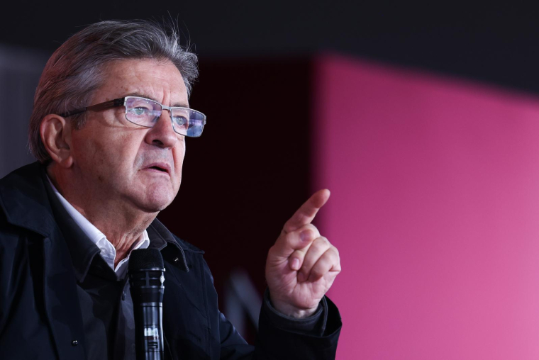 Jean-Luc Mélenchon, le 10 septembre 2022, à Brétigny ( AFP / Thomas SAMSON )