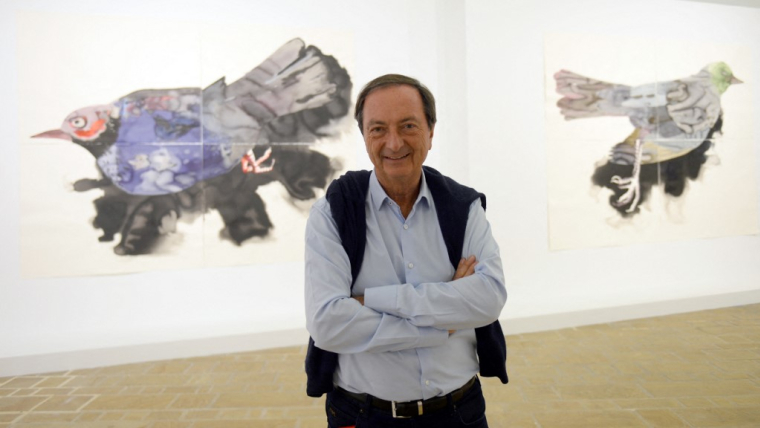 Michel-Édouard Leclerc à Landerneau, le 15 octobre 2021. ( AFP / JEAN-FRANCOIS MONIER )