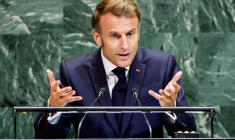 Emmanuel Macron s'adresse à la 80e Assemblée générale des Nations unies au siège de l'ONU à New York