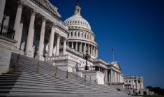 Les marches de la Chambre des représentants au Capitole, le 9 septembre 2024 à Washington (États-Unis). ( GETTY IMAGES NORTH AMERICA / KENT NISHIMURA )