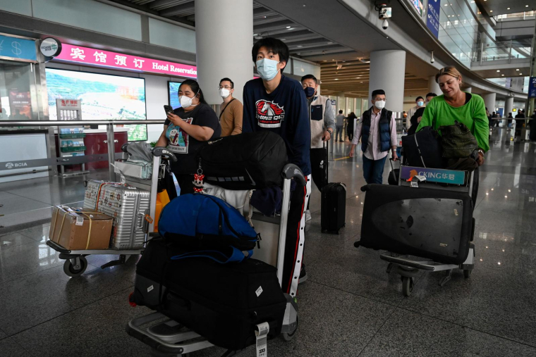 Hall d'arrivée des vols internationaux à l'aéroport de Pékin ( AFP / Jade GAO )