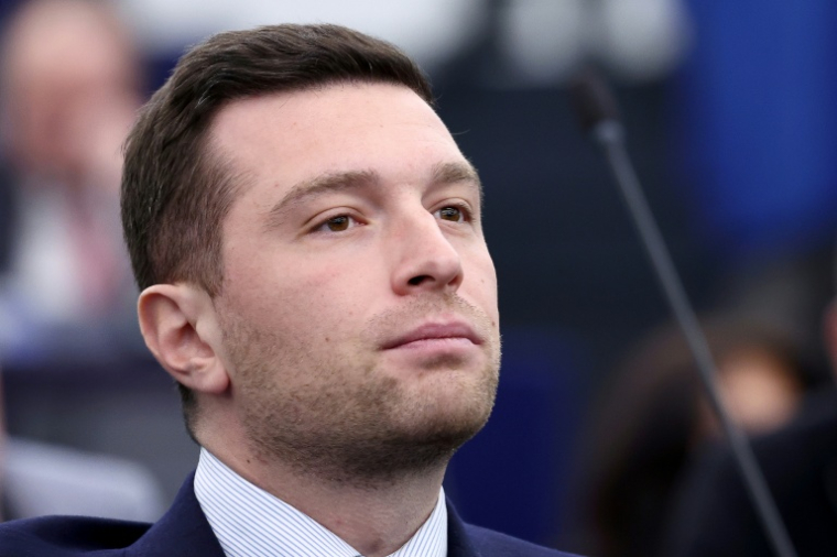 Le président du Rassemblement national et eurodéputé, Jordan Bardella, le 9 février 2026 au Parlement européen à Strasbourg ( AFP / FREDERICK FLORIN )