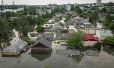 Zone inondée après la rupture du barrage de Nova Kakhovka, à Kherson, en Ukraine