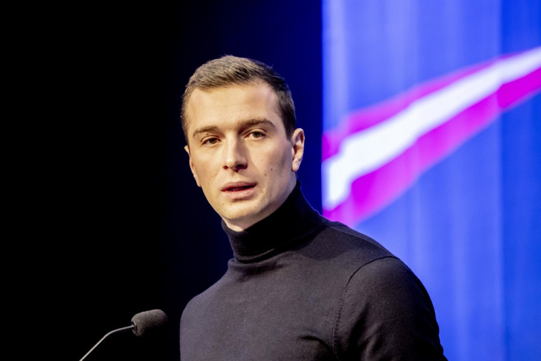 Jordan Bardella à Naestved, au Danemark, le 28 septembre 2024. ( Ritzau Scanpix / INGRID RIIS )