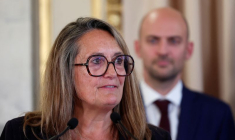 La ministre française du Commerce extérieur Sophie Primas au Quai d'Orsay à Paris