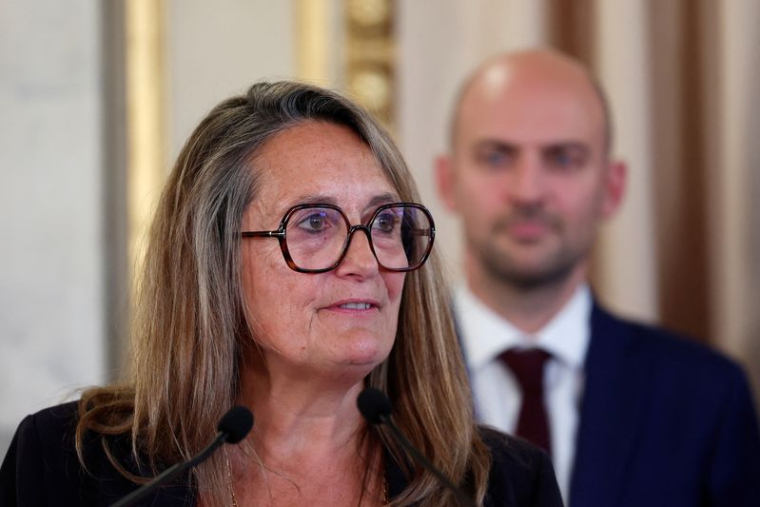 La ministre française du Commerce extérieur Sophie Primas au Quai d'Orsay à Paris
