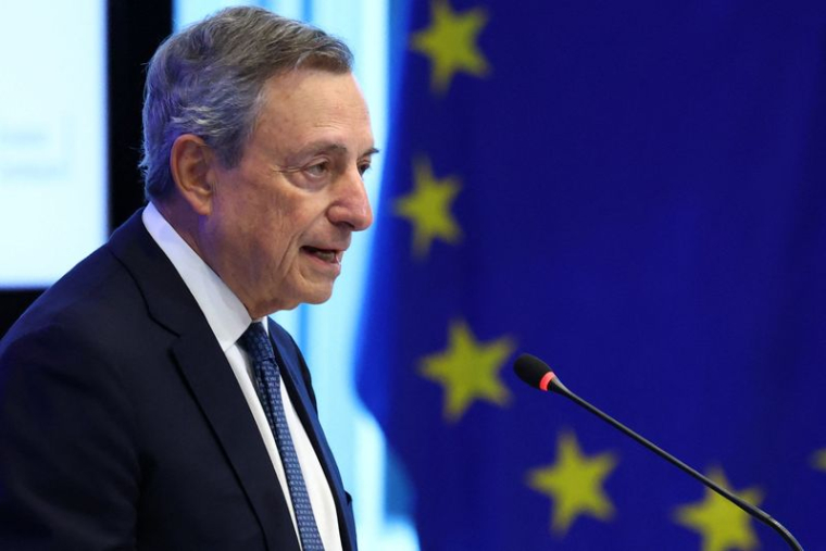 L'ancien chef de la BCE Mario Draghi à Bruxelles