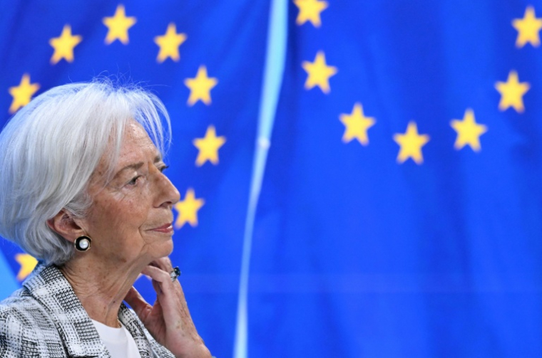 La présidente de la BCE Christine Lagarde, lors de la conférence de presse suivant la réunion de la banque centrale, le 29 octobre 2026 à Francfort ( AFP / Kirill KUDRYAVTSEV )