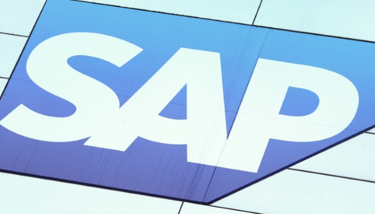 Le logo du groupe allemand de logiciels SAP ( AFP / Daniel ROLAND )