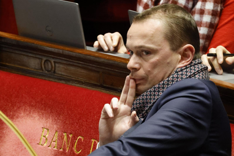 Olivier Dussopt, le 16 février 2023, à l'Assemblée nationale ( AFP / Ludovic MARIN )