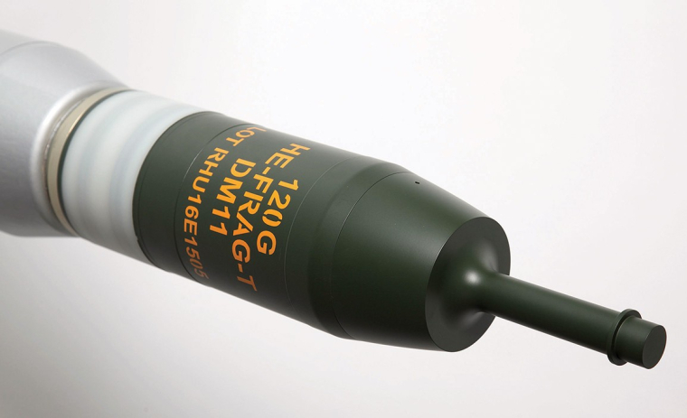 Une munition de char fabriquée par Rheinmetall. (Crédit: / Rheinmetall)