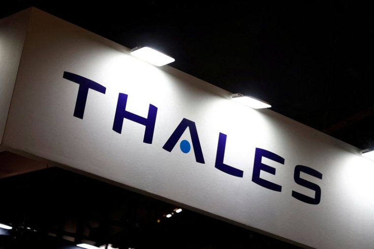 Logo du groupe français de défense et d'électronique Thales