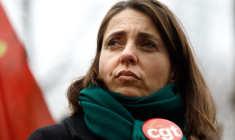 Sophie Binet à Paris, le 4 février 2025. ( AFP / XAVIER GALIANA )