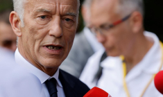 Le nouveau président du Medef Patrick Martin à Meudon le 6 juillet. ( AFP / LUDOVIC MARIN )