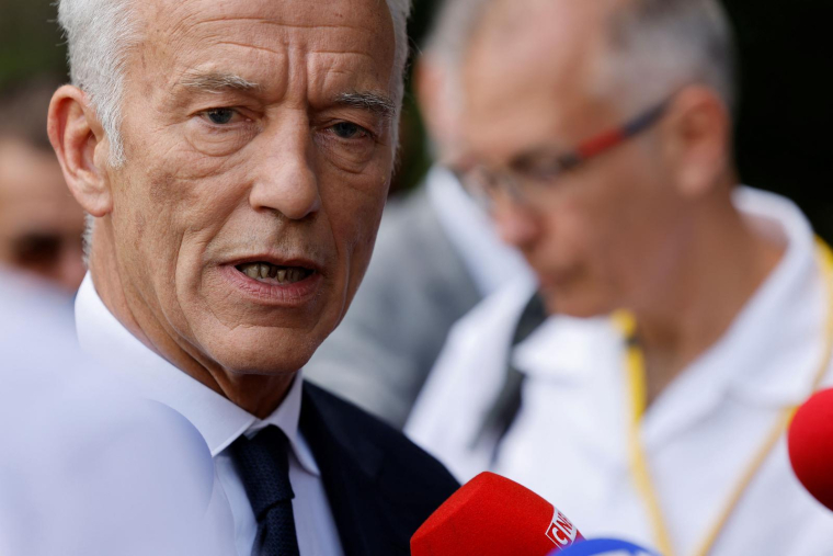 Le nouveau président du Medef Patrick Martin à Meudon le 6 juillet. ( AFP / LUDOVIC MARIN )