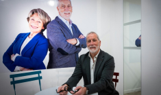 Didier Lallemand, candidat UDR aux municipales à Montauban, pose le 5 mars 2026 dans son local de campagne à Montauban ( AFP / Matthieu RONDEL )
